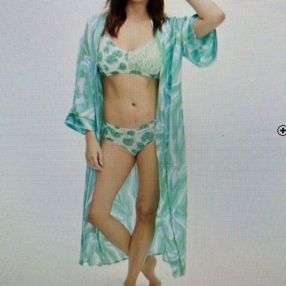 DVF Long Satin Disco 🪩 Zebra 🦓 Green Tie Robe 👘 Gorgeous! - Picture 1 of 17